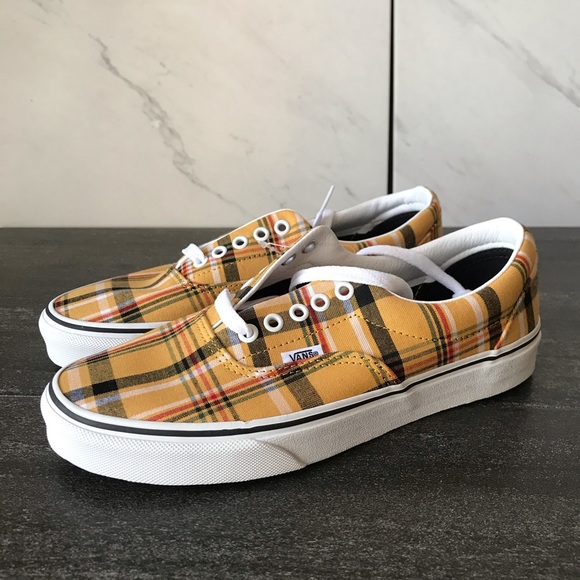 NEW Vans Era Yellow Plaid Sneakers - Picture 3 of 7